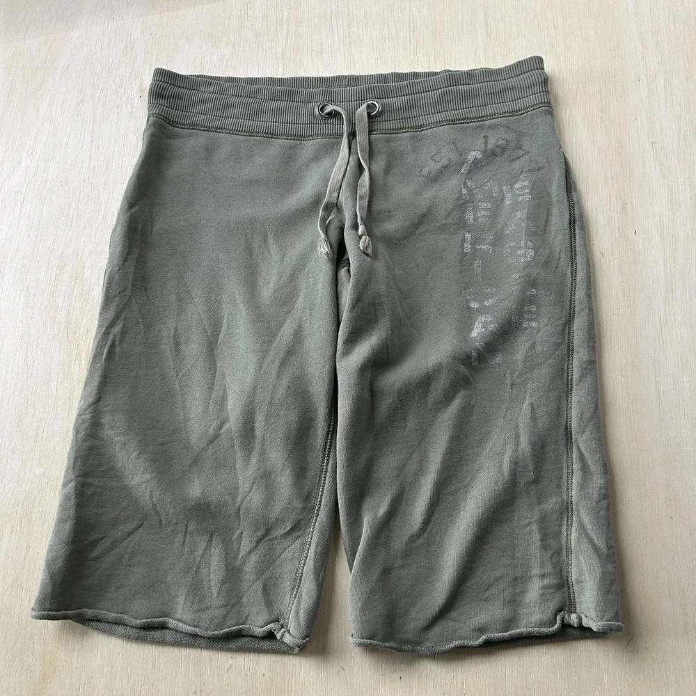 Y2K Baggy American Eagle Outfitters Sweat Shorts Mens XL Green Fleece Drawstring
